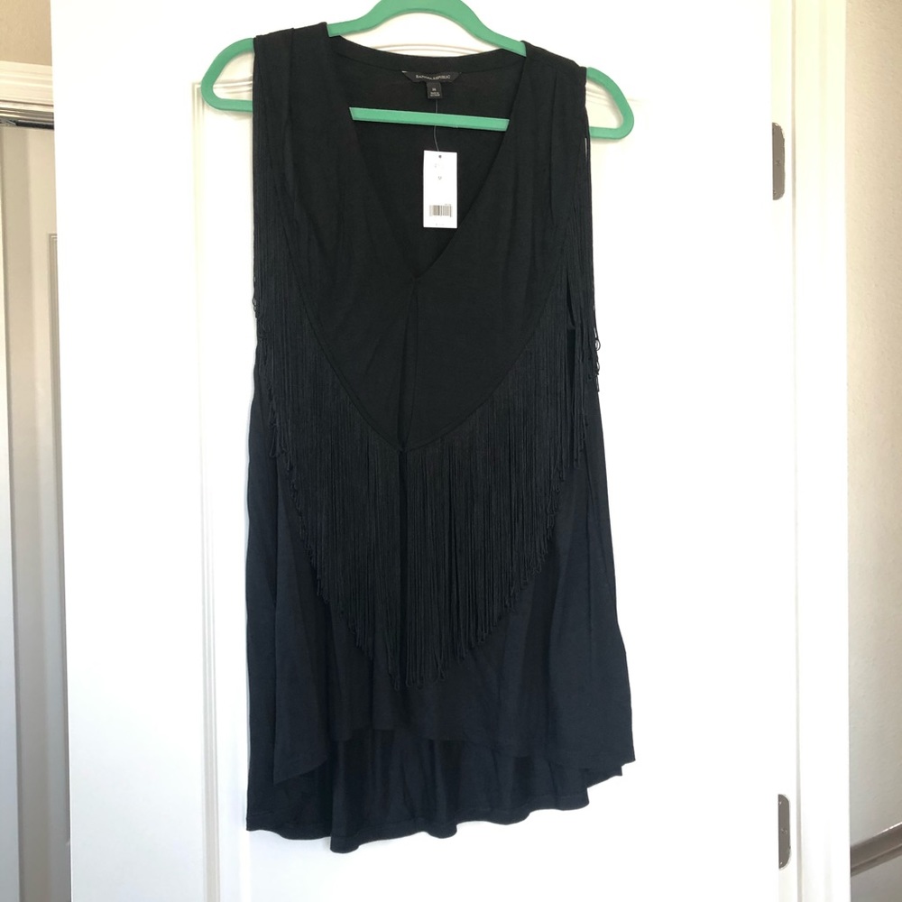 Banana Republic Black Fringe Tank Top